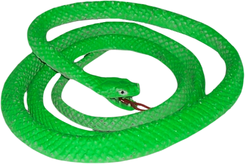 Smooth Green Snake Clipart Two - Rubber Snake Png (500x334)