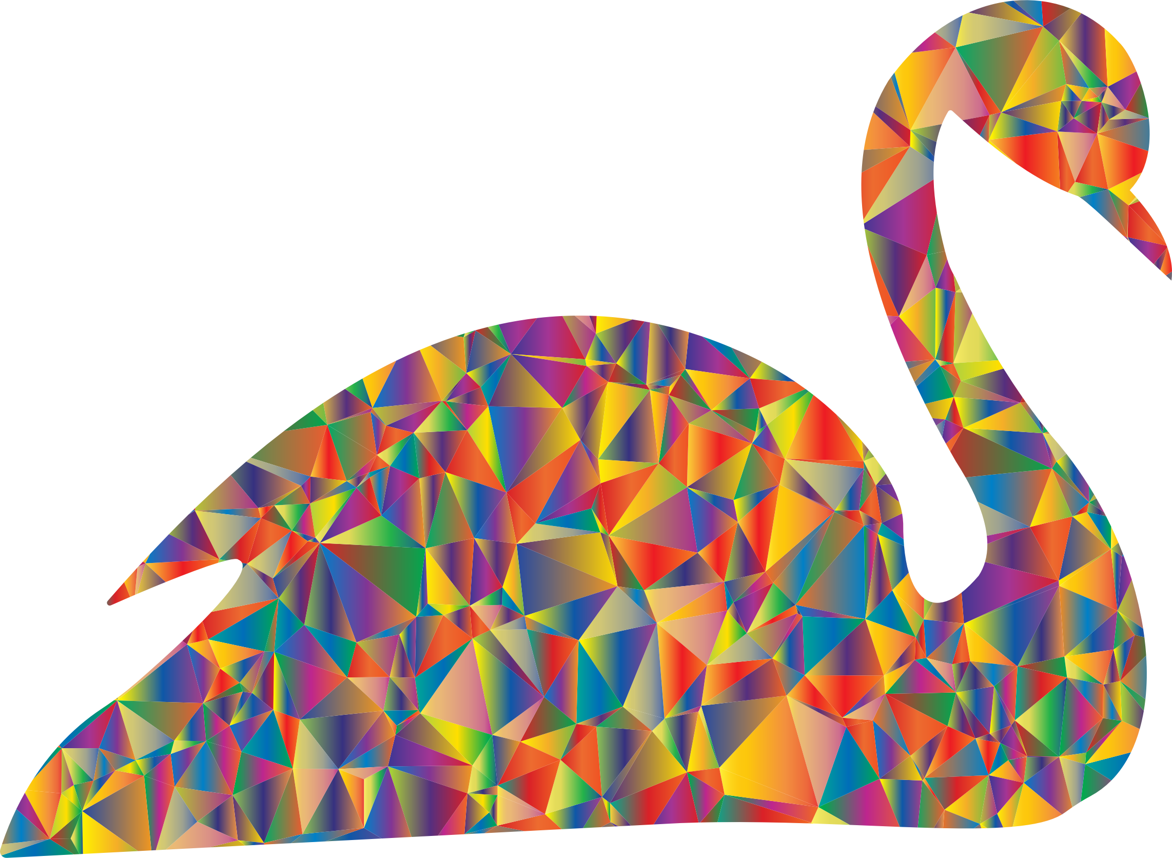 Low Poly Swan - Colorful Swan Keychain, Adult Unisex, Size: 2.25", (2284x1672)