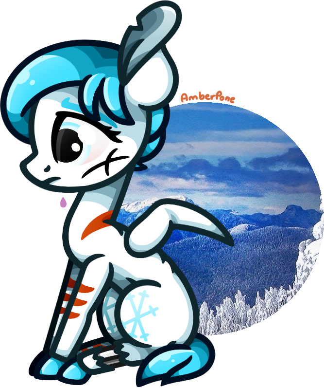 Amberpone, Blue, Blue Eyes, Blue Hair, Cel Shading, - Cartoon (667x797)