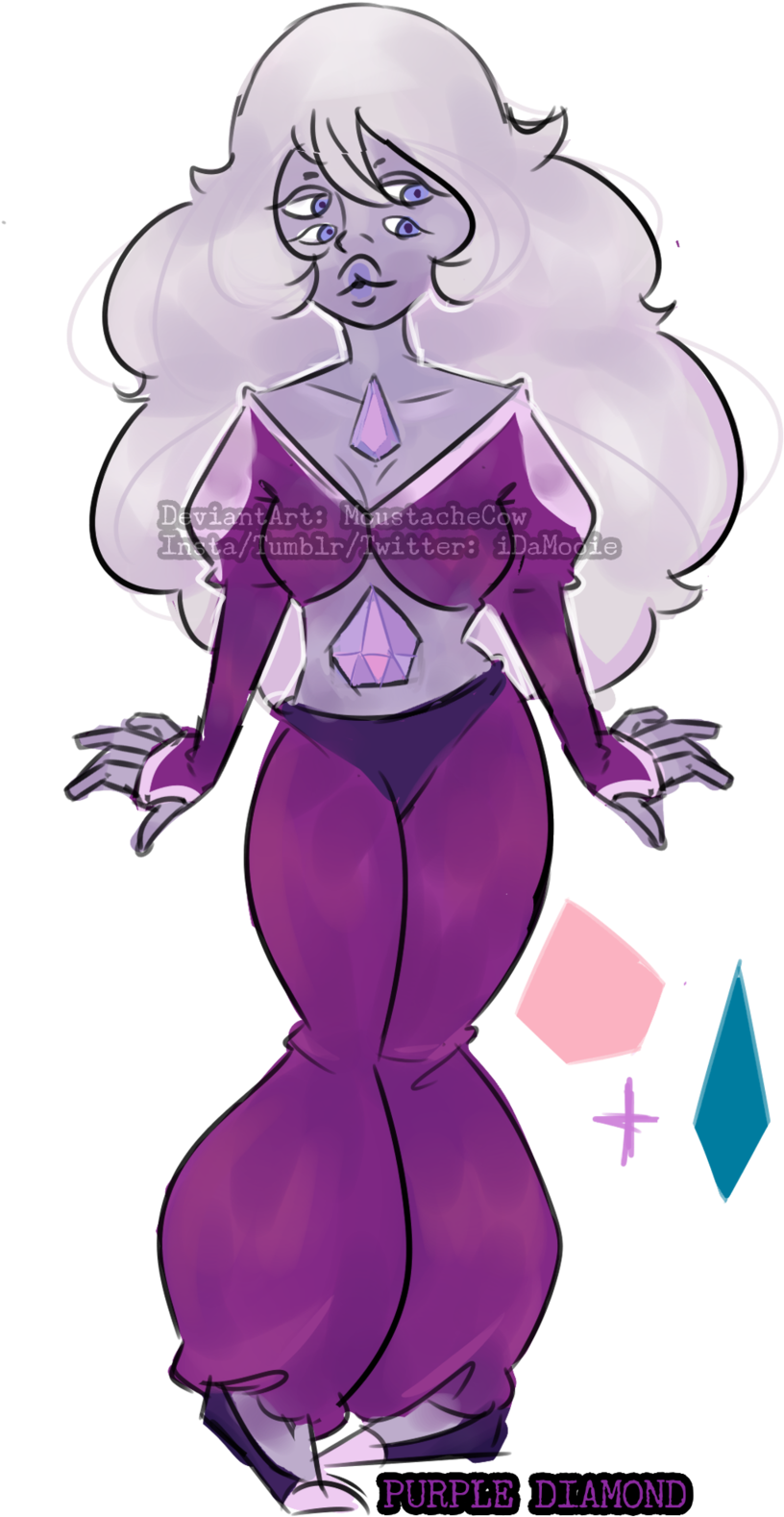 [digital Art] Purple Diamond By Moustachecow - Cartoon (1600x1600)