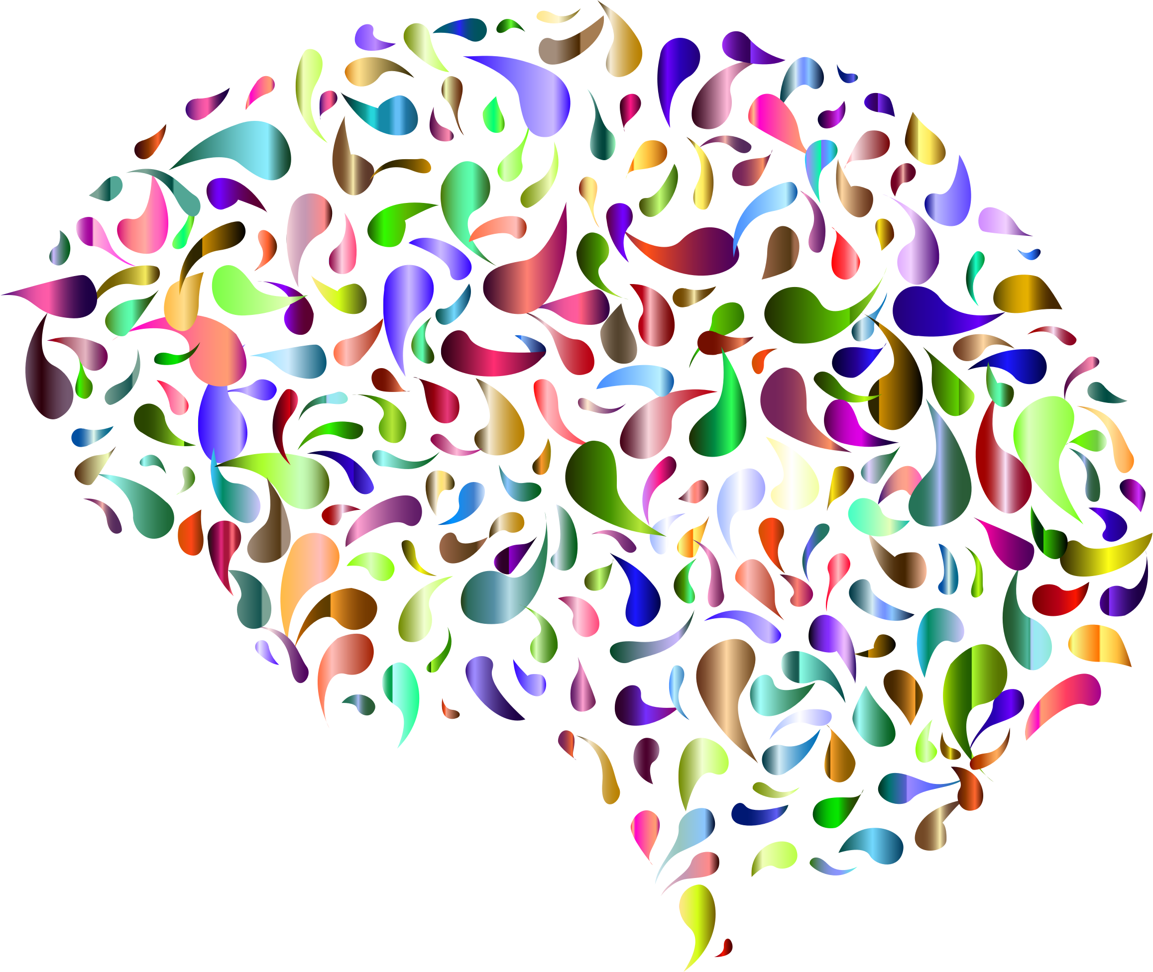 Abstract Drops Brain Prismatic 3 No Background Icons - Brain No Background (2316x1954)