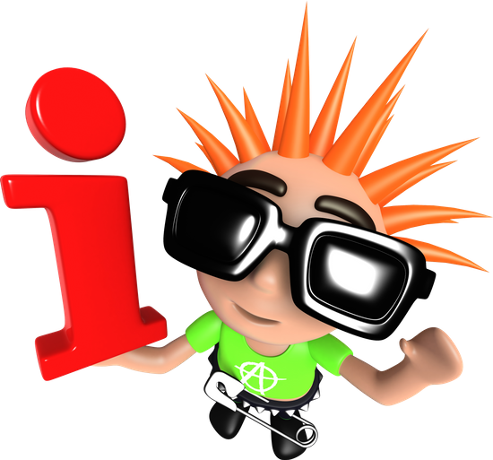 3d Funny Cartoon Punk Rocker Kid Character Holding - Caricature (800x747)