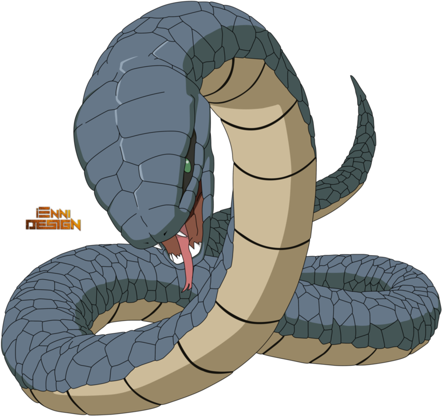 Blue Snake By Iennidesign - Anime Snake Png (894x894)
