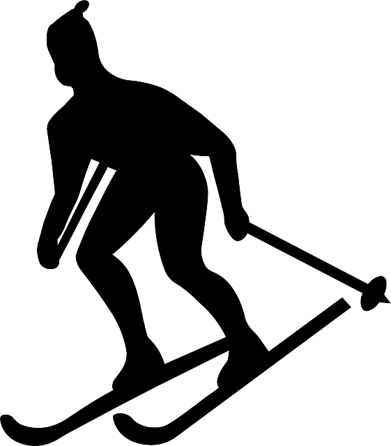 Skier Country, Outline, Cross, Silhouette, Figure, - Skier Silhouette (561x640)