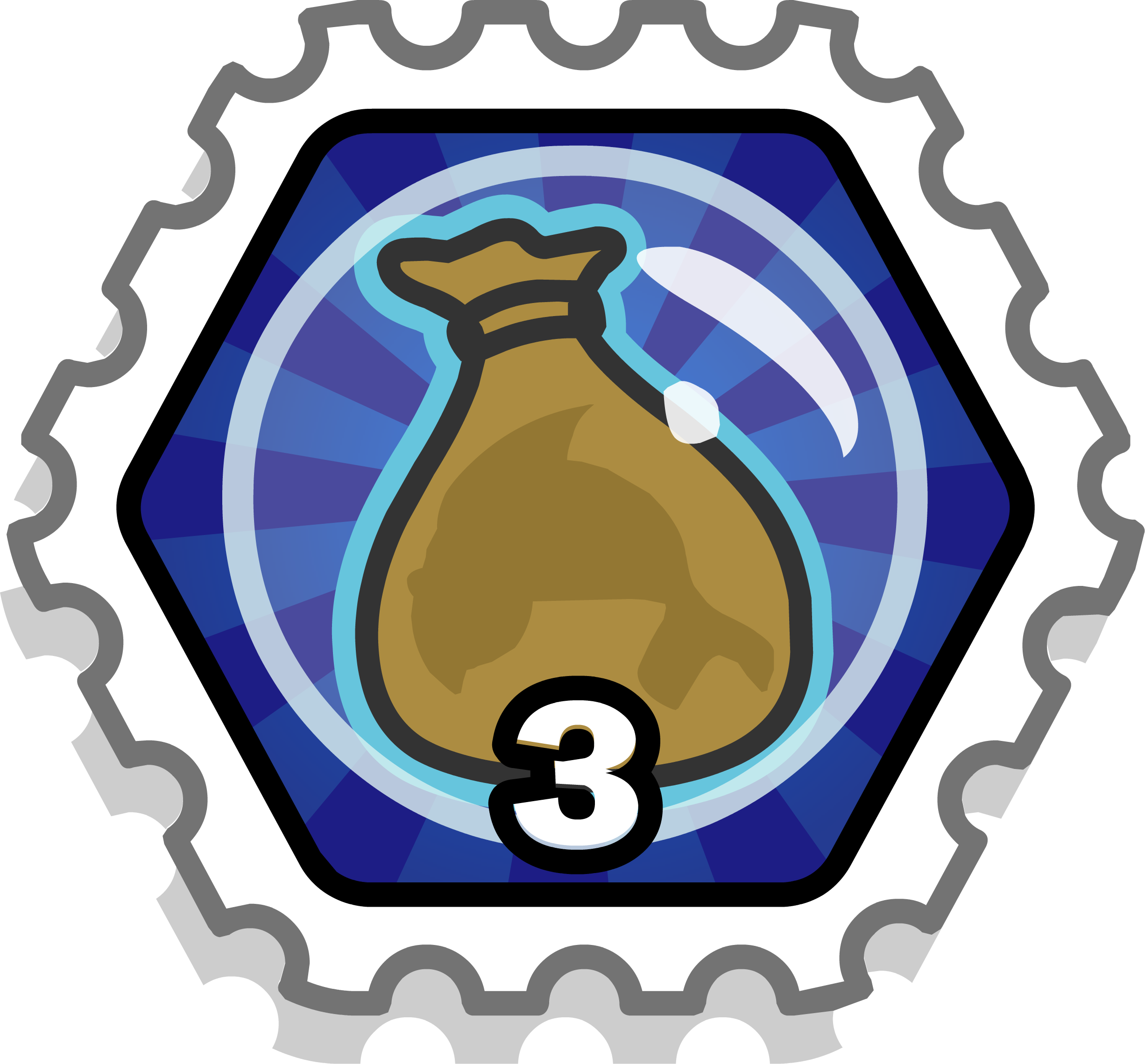 3 Coin Bubbles - Club Penguin System Defender Stamps (2452x2279)