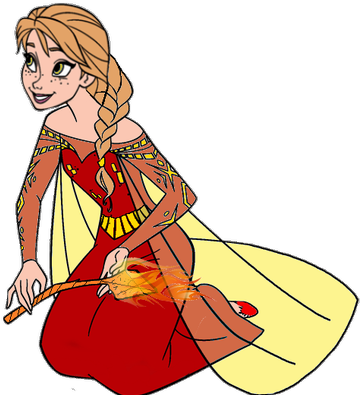 Hot Poker Princess - Frozen Anna Fire Dress (527x565)