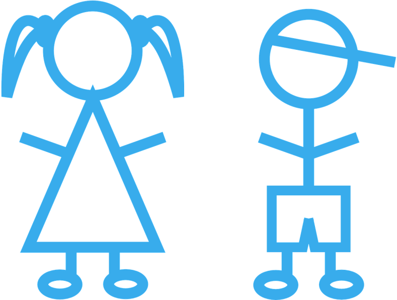 Pin Children Stick Figure Clip Art - Boy And A Girl Stick Figure (800x595)