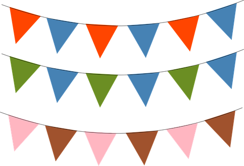 Banners Red Brown Green Blue Triangle Bann - Blue Triangle Banner Png (499x340)