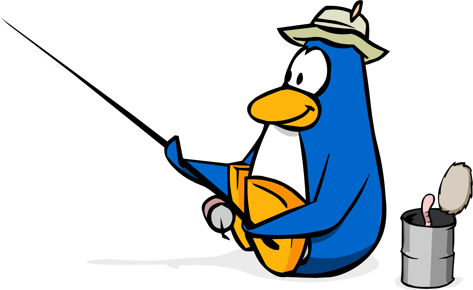 Ice Fising Hat - Club Penguin Fishing Gif (1953x1199)