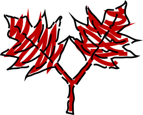 Red Leaves Drawing Vector Graphics - Leaf (500x403)