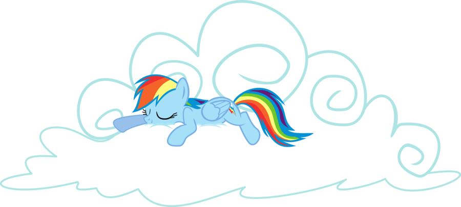 Happy And Sleepy Rainbow Dash With Cloud By Uxyd - Google Logo (900x405)