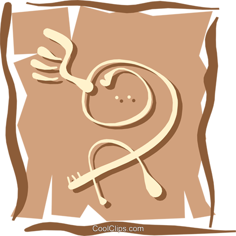 People Petroglyphs Royalty Free Vector Clip Art Illustration - Illustration (480x480)