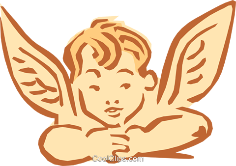 Angel Boy Royalty Free Vector Clip Art Illustration - Anjo Querubim Vetor (480x338)