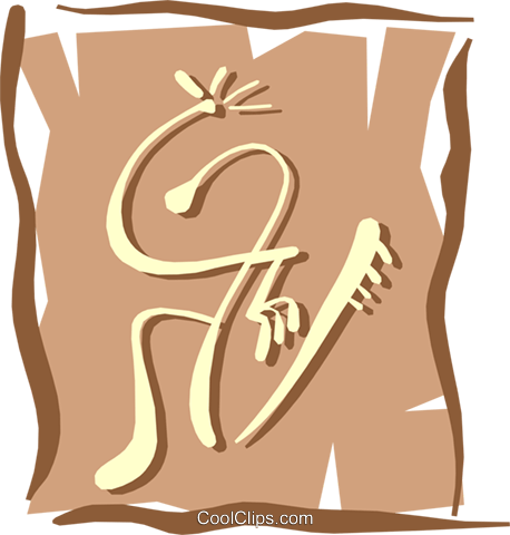 People Petroglyphs Royalty Free Vector Clip Art Illustration - Illustration (458x480)