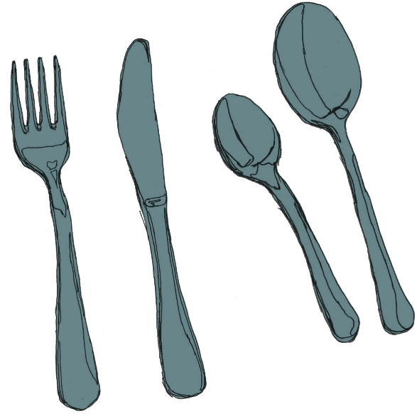 Drawn Spoon Dessert Spoon - Cutlery (600x599)