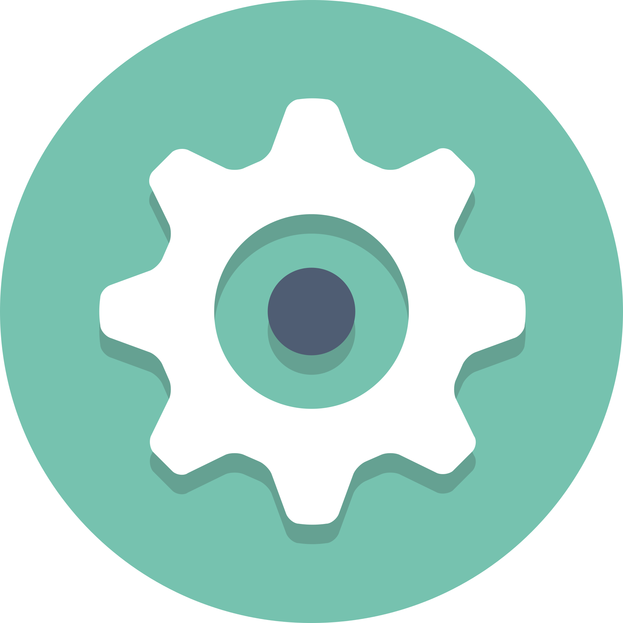 Open - Gear Round Icon Png (2000x2000)