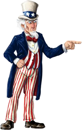 Uncle Sam Clipart Transparent - Uncle Sam Full Body (350x450)