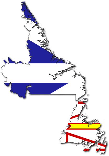 167 × 240 Pixels - Newfoundland And Labrador Flag Map (417x599)