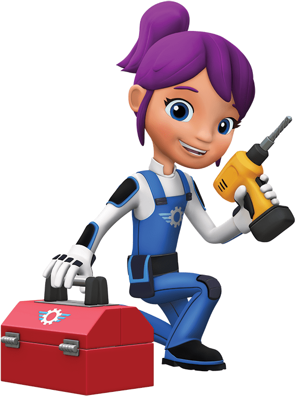 Blaze And The Monster Machines Gabby With Toolbox Transparent - Gabby Blaze And The Monster (604x800)