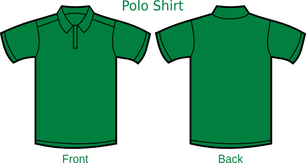 Darkgreen Poloshirt Template Clip Art - Dark Green Polo Shirt Front And Back (600x321)