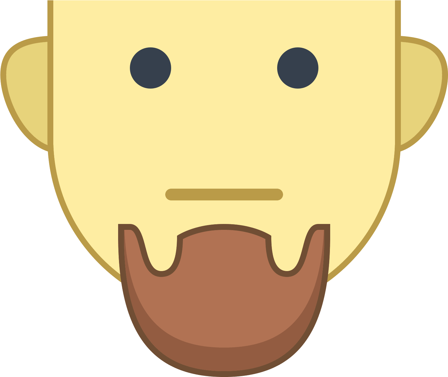 The Icon Is The Hairless Face Of A Cartoon Man - Van Dyke Beard (1600x1600)