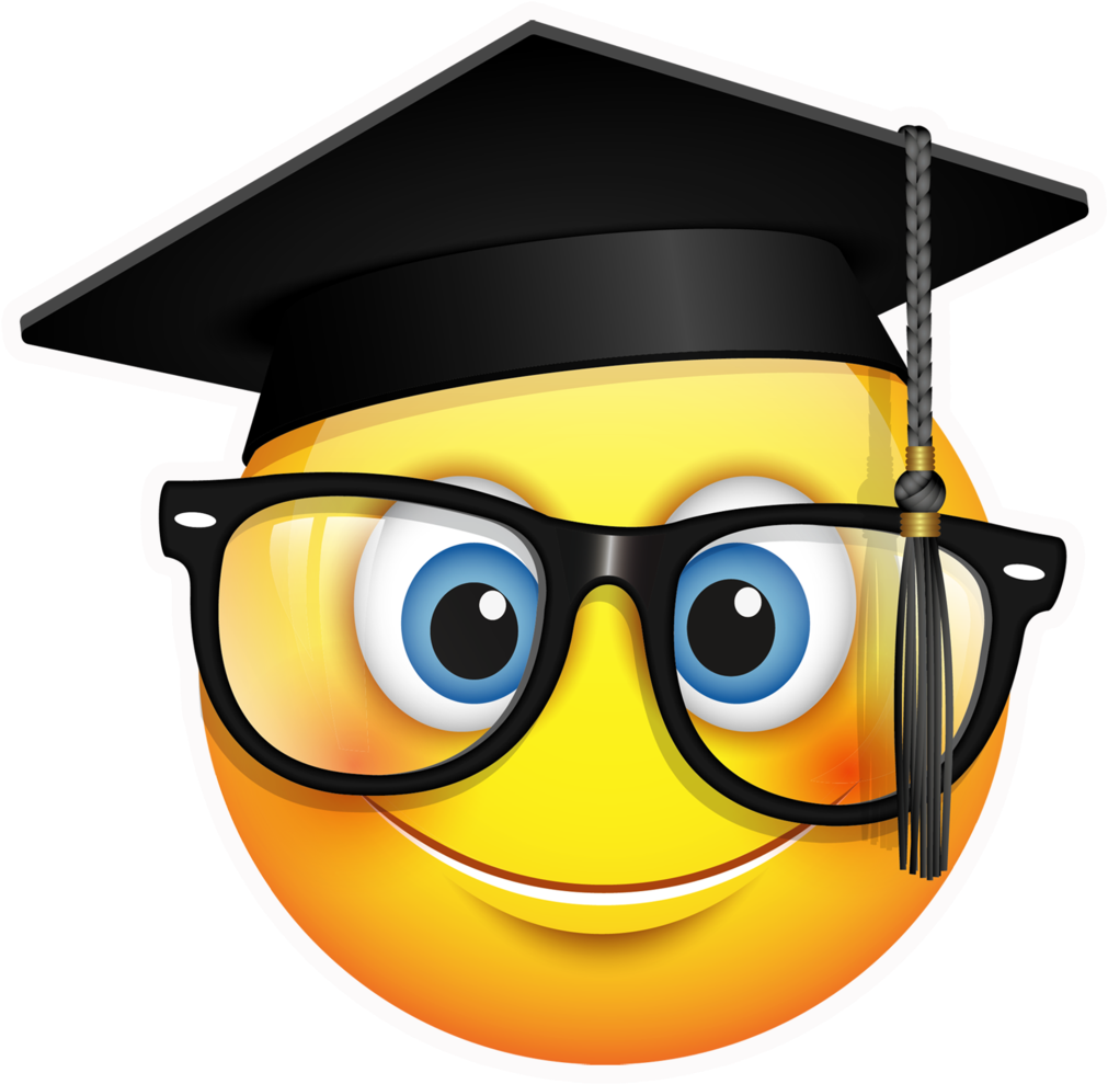 Graduation Ceremony Emoji Square Academic Cap Clip - Emoji Graduation Png (1024x1024)