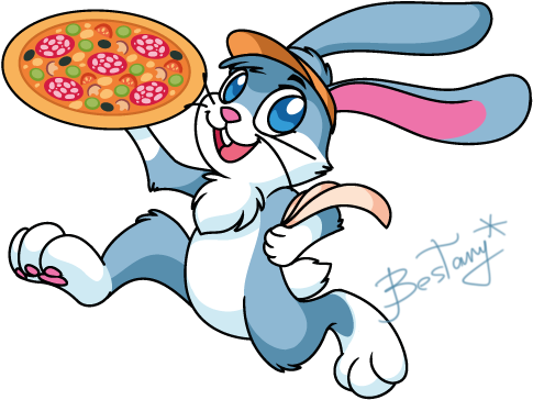 Pizza Rabbit By Bestary - Rabbit (500x500)