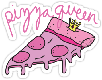 Pizza Queen - Sticker Pink Tumblr Png (375x360)