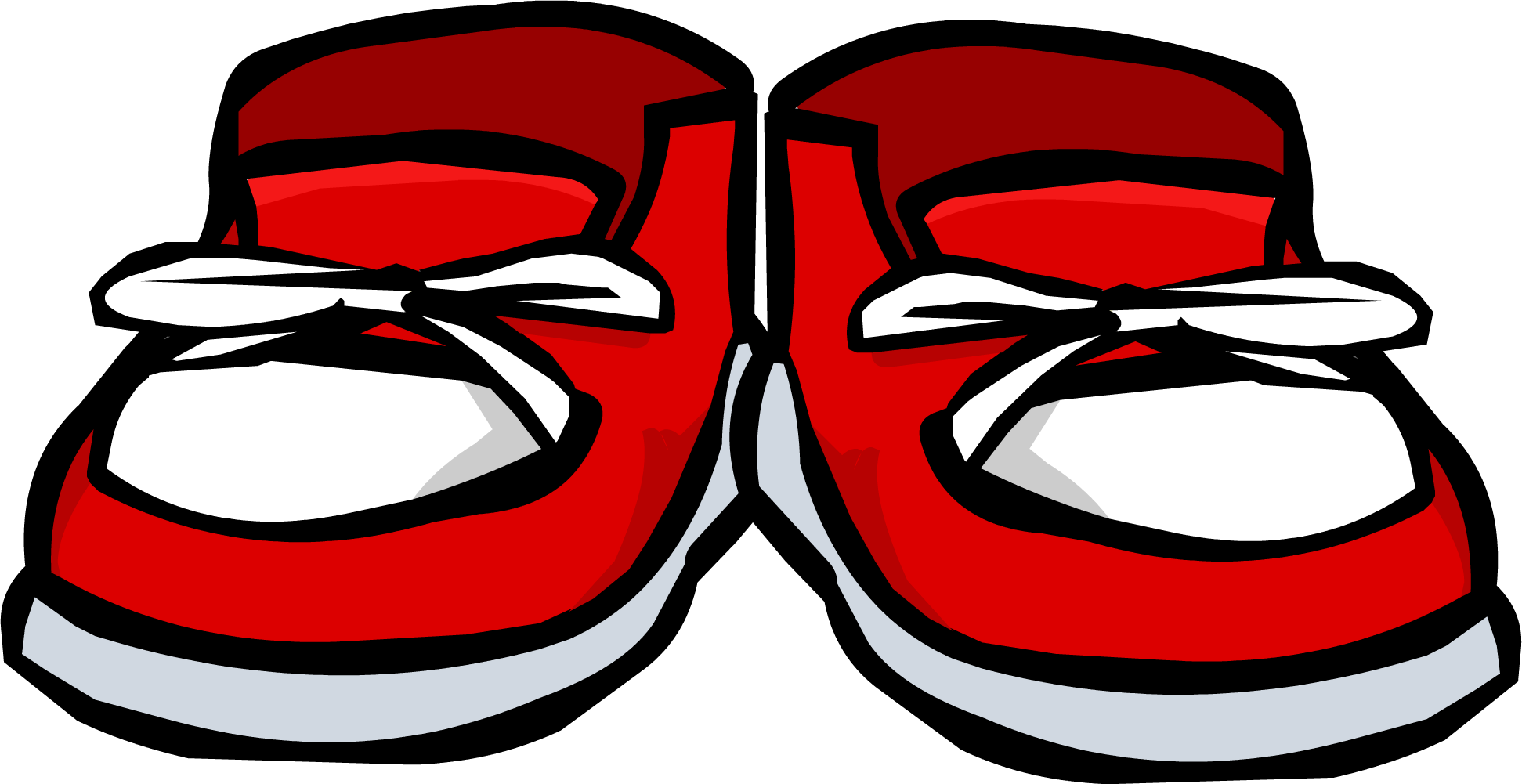 Red Sneakers - Club Penguin Red Shoes (1943x1001)