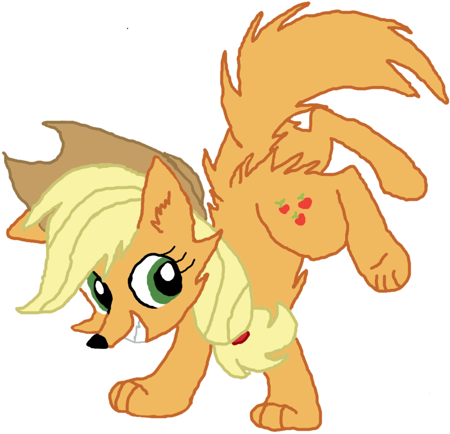 Applejack Wolf - Mlp Wolf Applejack (910x877)