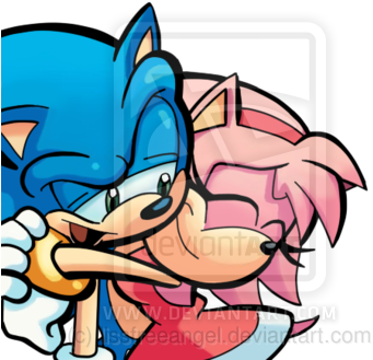 Amy And Sonic Deviantart (400x342)