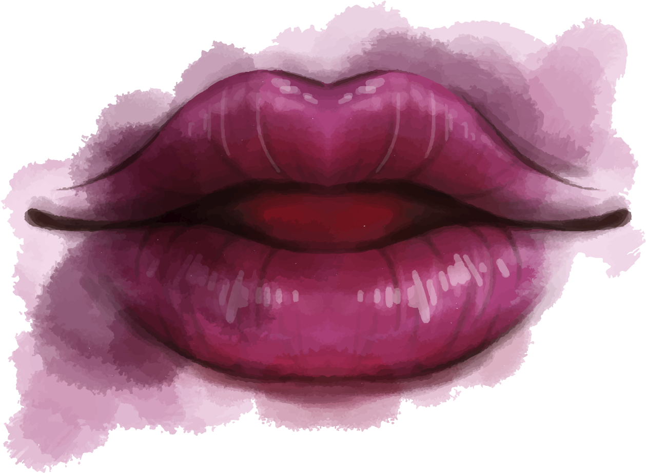 Lip Drawing Watercolor Painting - Sexy Lips Png (1600x1600)