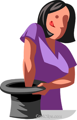 Woman And Her Magic Hat Royalty Free Vector Clip Art - Clip Art (307x480)