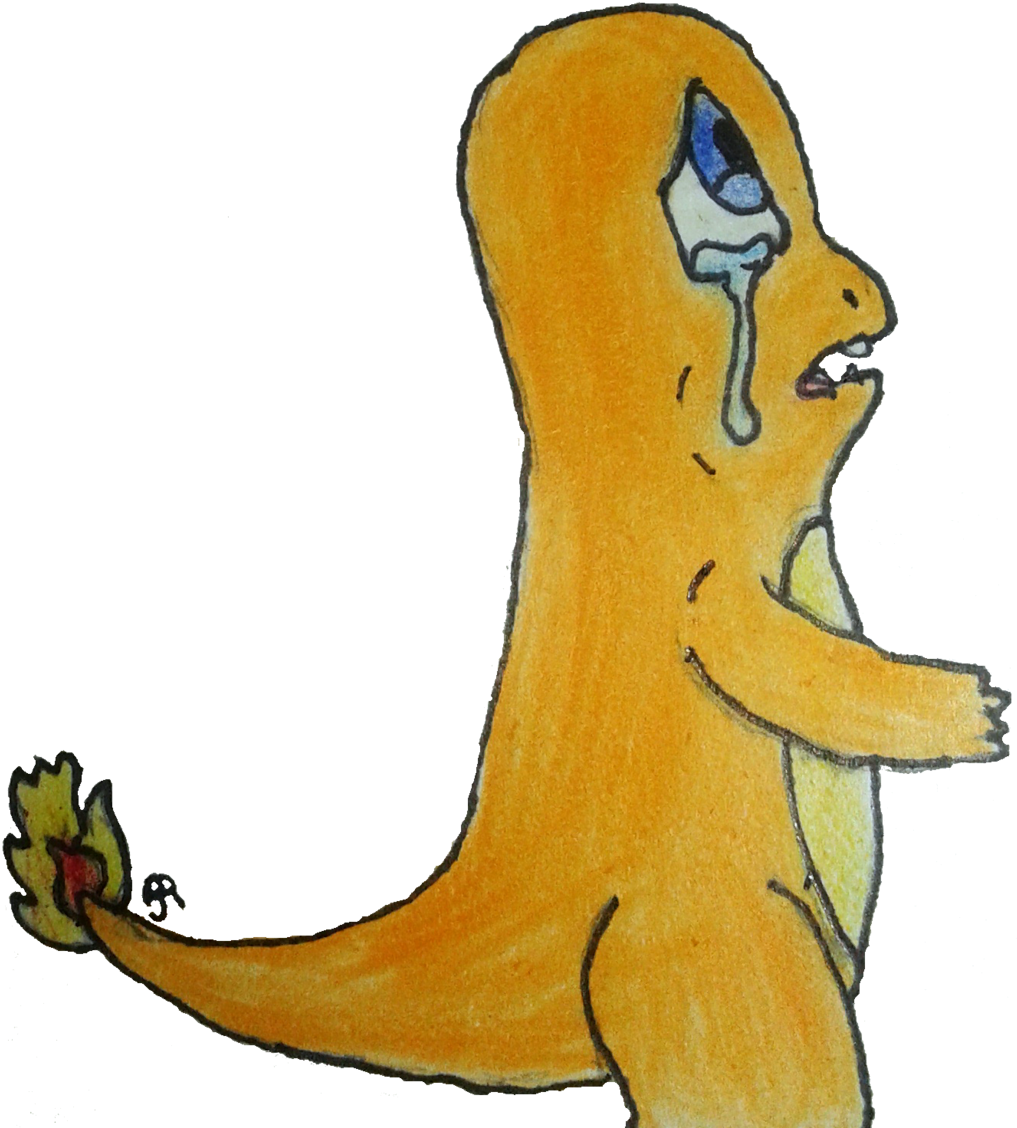 A Sad Charmander By Professoroak A Sad Charmander By - Cartoon (1024x1136)