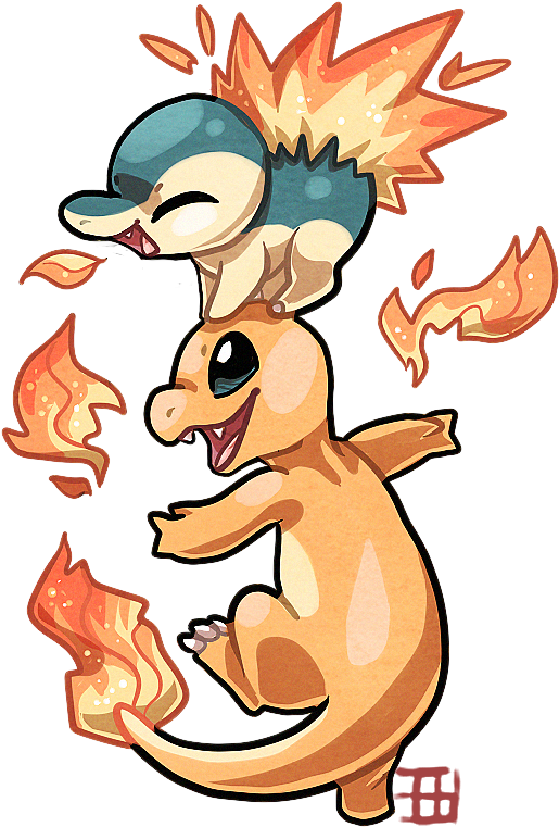 Cyndaquil And Charmander By Griffsnuff - Cyndaquil Cute (526x795)