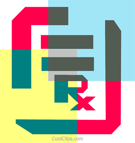 Colorful Thick Line Prescription Pad Royalty Free Vector - Clip Art (454x480)