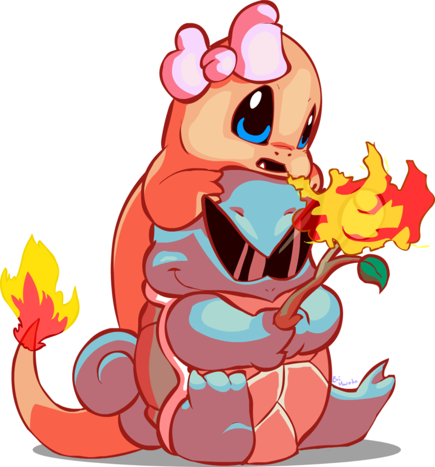Charmander And Squirtle By Zaxlin - Charmander And Squirtle Love (862x926)