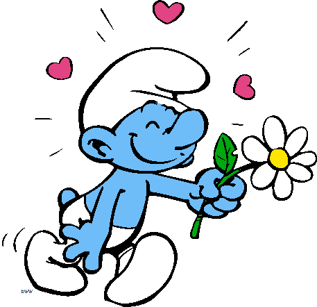 Smurfs Clip Art 11 Clipart Panda - Smurf Holding A Flower (457x442)