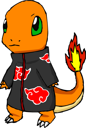 Charmander Akatsuki By Setox-d - Imagenes De Charmander Kawaii (356x528)