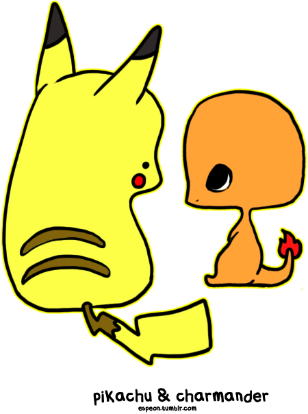 Pikachu And Charmander By Unversed - Cute Charmander And Pikachu (450x604)