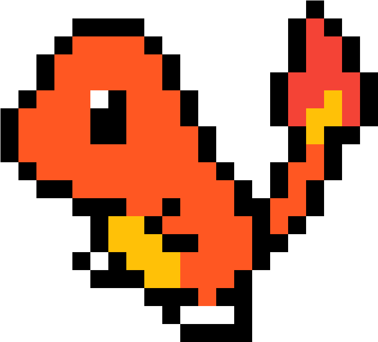Charmander - Baby Dragon Pixel Art (1184x1184)