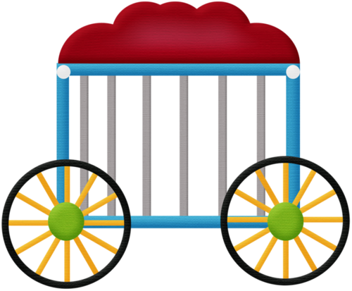 Aw Circus Train Back 1 - Circus Animal Cage Clip Art (500x413)