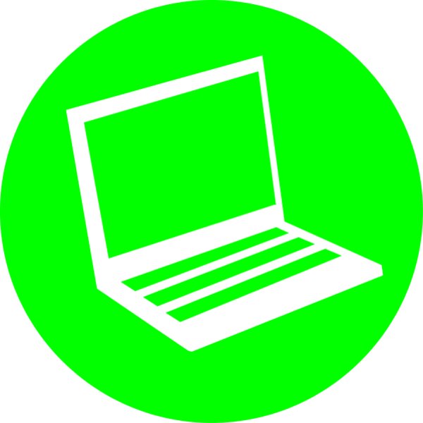 With A Lattice Of Green Open Notebook, Green, Notebook, - Green Laptop Icon (600x600)