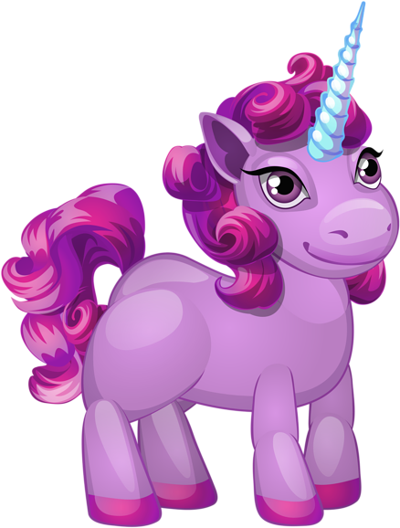 Cute Purple Pony Png Clip Art Image - My Beautiful Princesses And Unicorns Coloring Book (453x600)