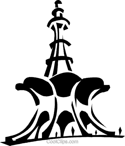 Building Clipart Pakistani - Minar E Pakistan Vector (412x480)
