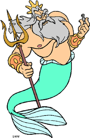 Mermaid Black And White Mermaid Black And White Clipart - Little Mermaid King Triton Clipart (293x448)