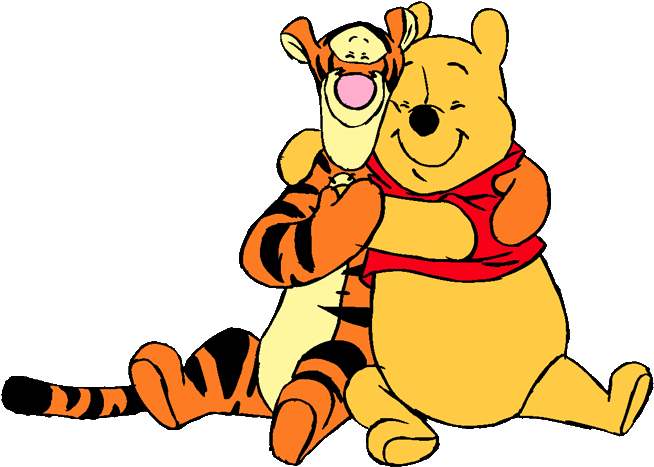 Hug Clipart Baby Winnie The Pooh Friend - Winnie The Pooh And Tigger (700x475)