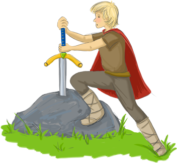 107 King Arthur Stock Illustrations, Cliparts And Royalty - Arthur Pulling The Sword From The Stone (370x348)