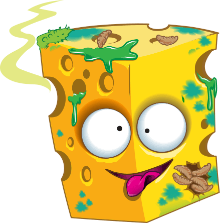 Garbage Can Coloring Page For Kids - Grossery Gang Stinky Cheese (439x444)