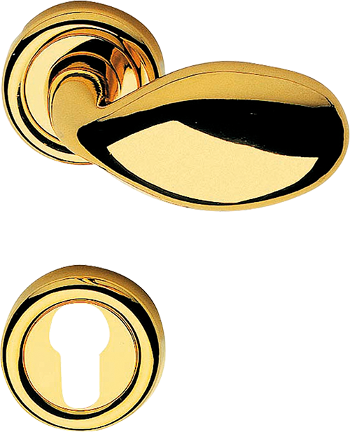 Door Handle On Roses Art - Brass (500x616)